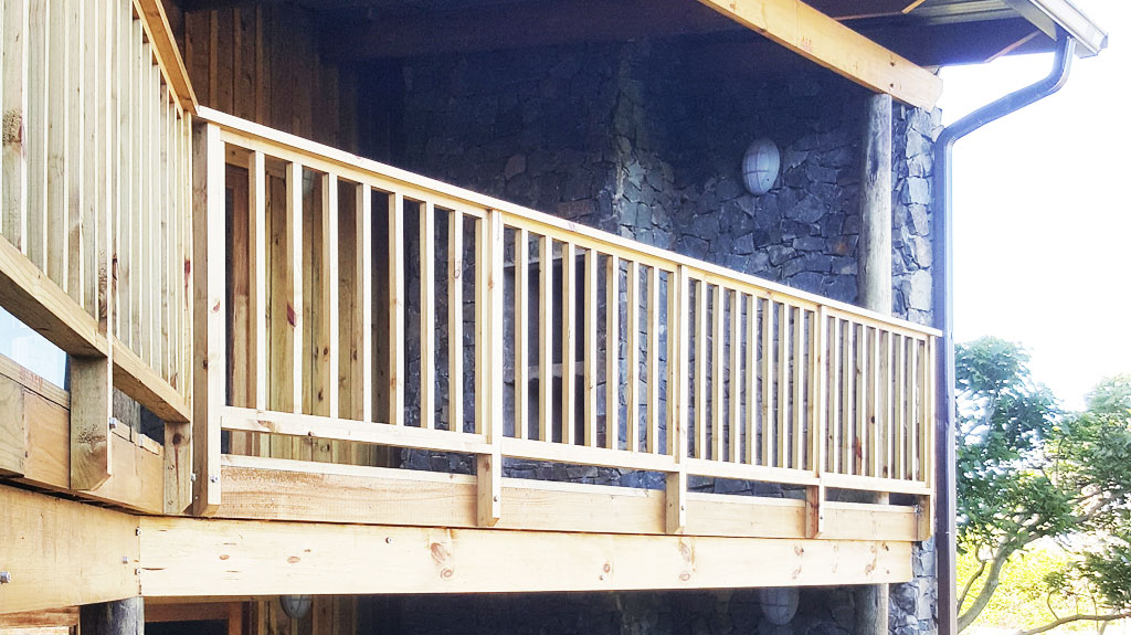 Wooden Deck with Rail